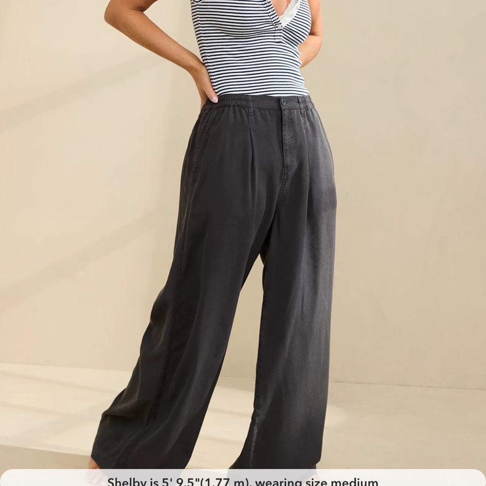 Aerie Charcoal Relaxed Trousers